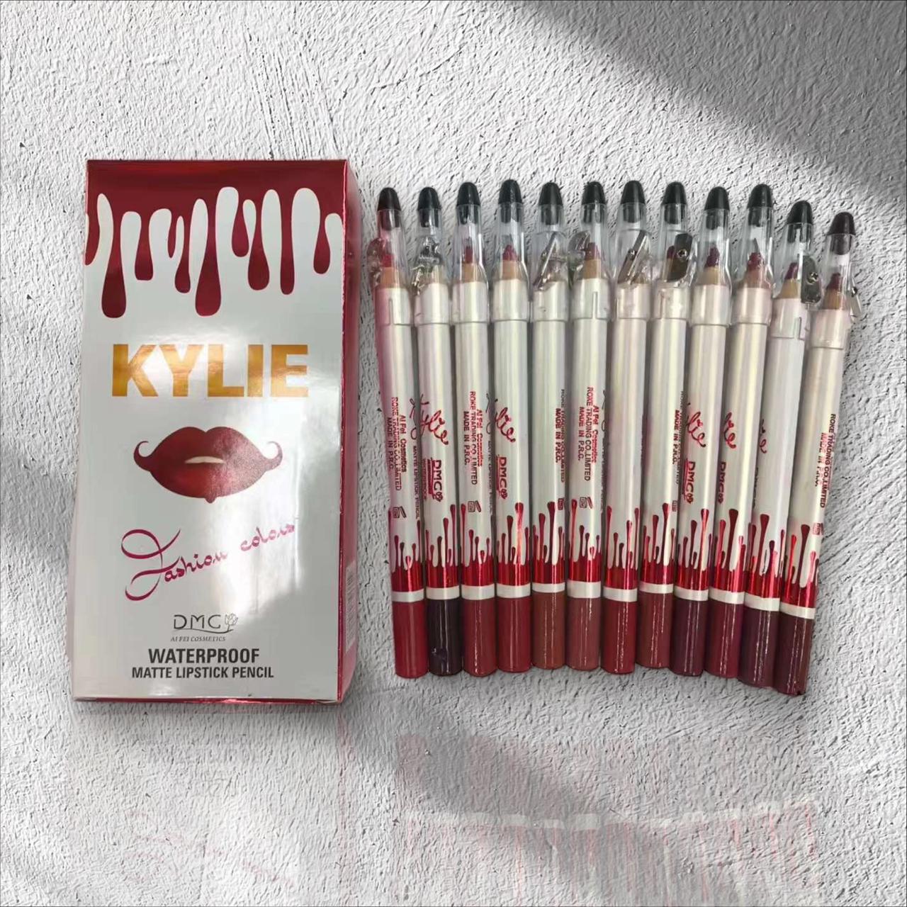 Kyle lipstick pencil 12 pcs Lip Liner Pencil Set, Waterproof Long Lasting Makeup Lipliner Pen Set for Women Lady