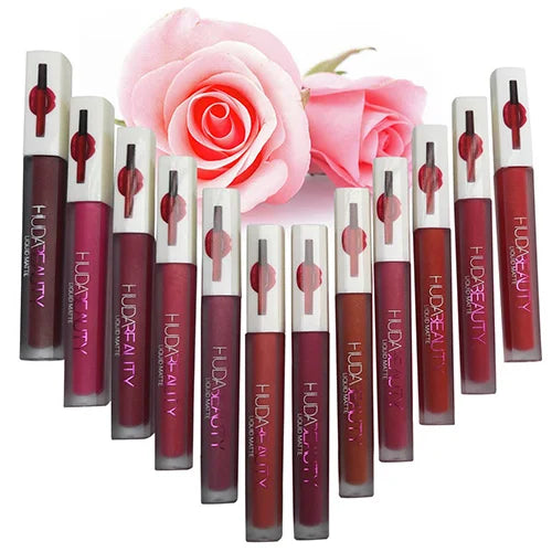 12-PCS Set Huda Beauty Liquid Matte Lip Gloss