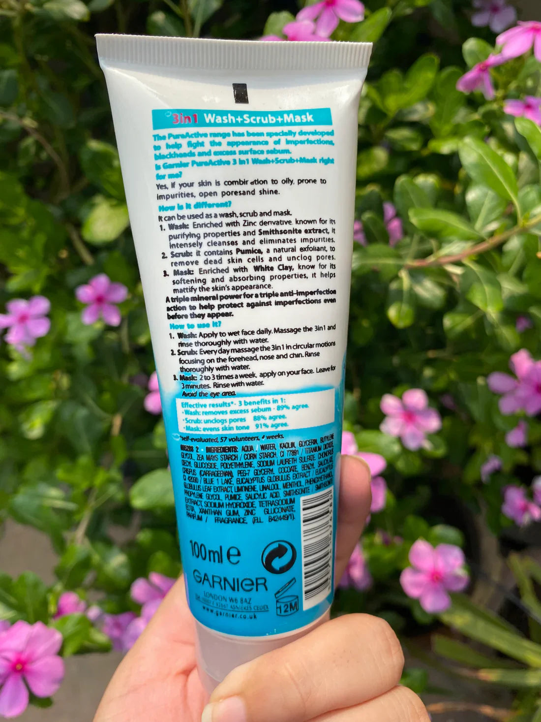 Garnier Skin Active 3-in-1 Clay Face Wash Mask Scrub