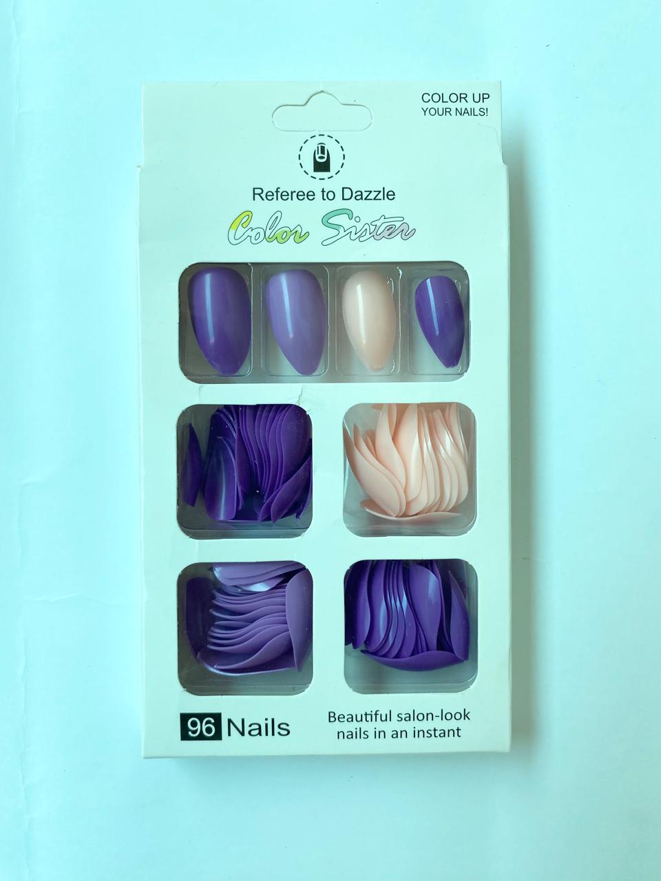 96 Nail Tips Original Natural Full Cover Acrylic Nail Tips Multi color