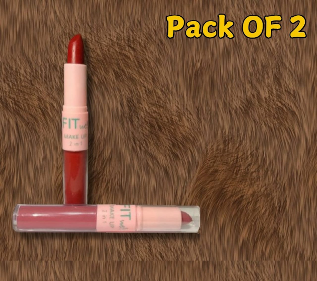 Fitme High Pigmented 2 in 1 Lipstick + Lipgloss (Random color shades)
