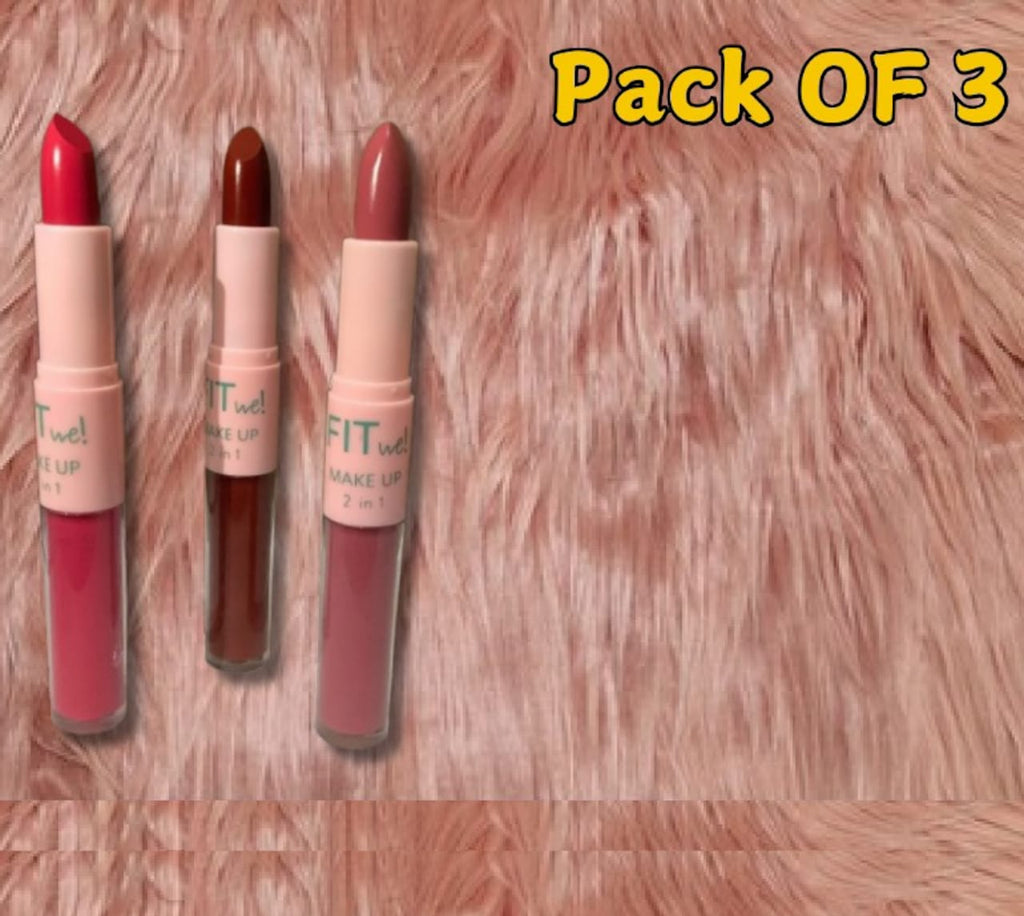 Fitme High Pigmented 2 in 1 Lipstick + Lipgloss (Random color shades)