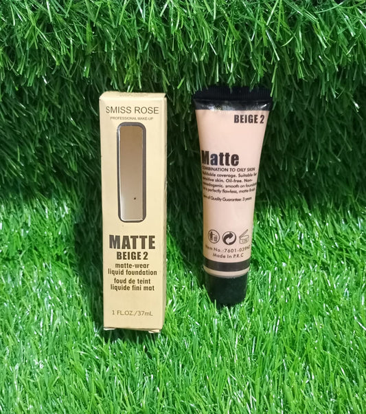 Miss Rose Matte Wear Liquid Foundation Beige 2  (37Ml )