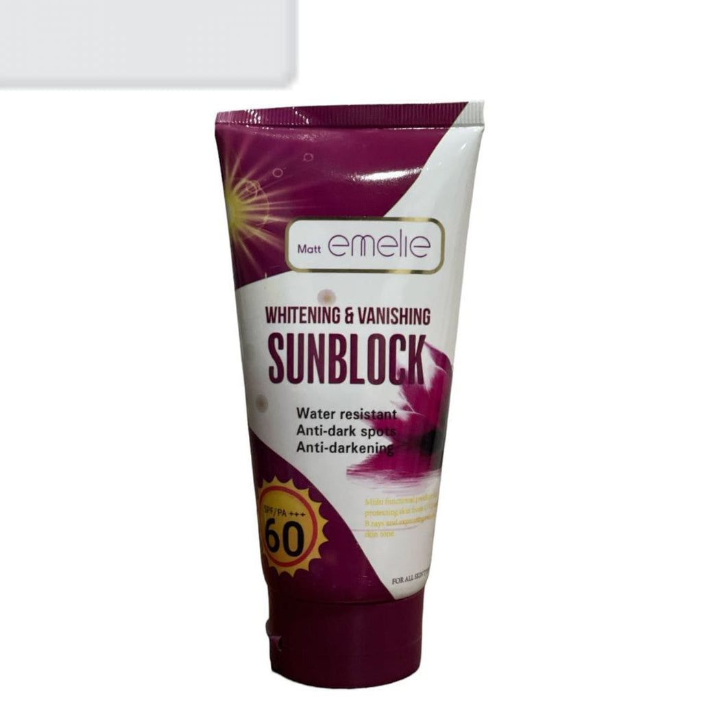 Emelie Whitening &amp; Vanishing Sunblock SPF60 (150ml)