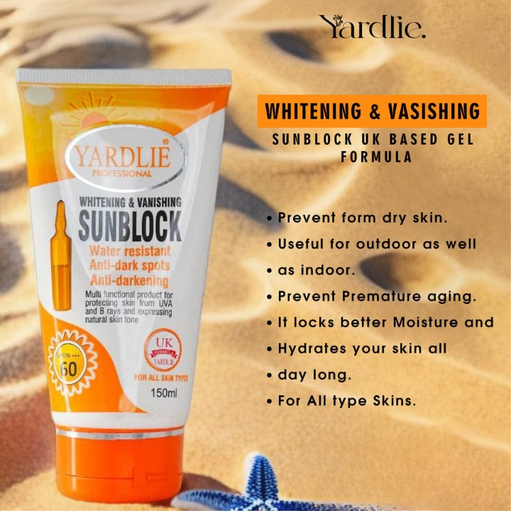 YARDLIE - SPF - 60 WHITENING &amp; VANISHING SUNBLOCK 150ml