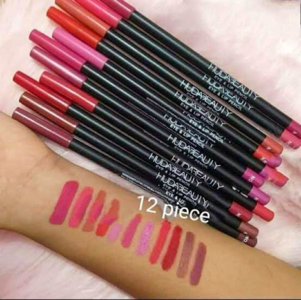 pack of 12 Huda beauty Lip &amp; Eye pencils