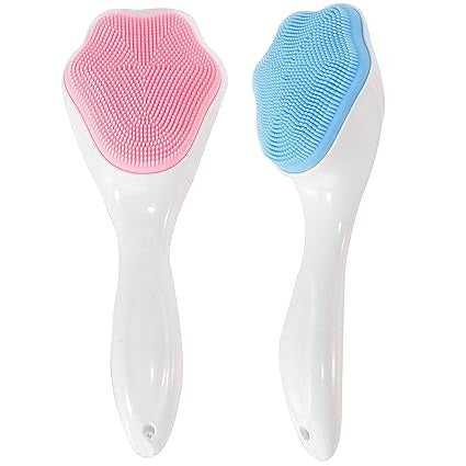 1 pcs Silicone Face Scrubber Exfoliating Brush, Manual Handheld Massager, Facial Cleansing and Blackhead Scrubber, Soft Bristles for Face Skincare (Random Color)