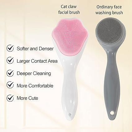 1 pcs Silicone Face Scrubber Exfoliating Brush, Manual Handheld Massager, Facial Cleansing and Blackhead Scrubber, Soft Bristles for Face Skincare (Random Color)