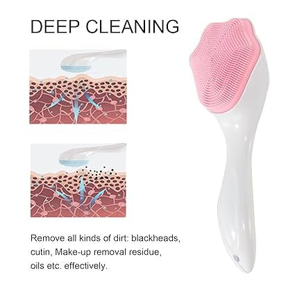 1 pcs Silicone Face Scrubber Exfoliating Brush, Manual Handheld Massager, Facial Cleansing and Blackhead Scrubber, Soft Bristles for Face Skincare (Random Color)
