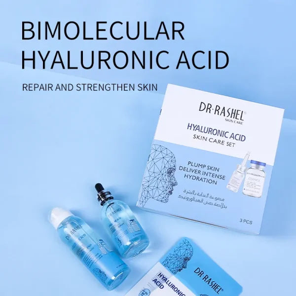 Dr Rashel Hyaluronic Acid Instant Hydration Spray , Primer Serum , Essence Mask Skin Care Set – 3 Pcs/set