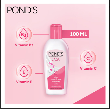 Ponds Triple Vitamin Moisturising Lotion Silky Smooth Skin 200ml
