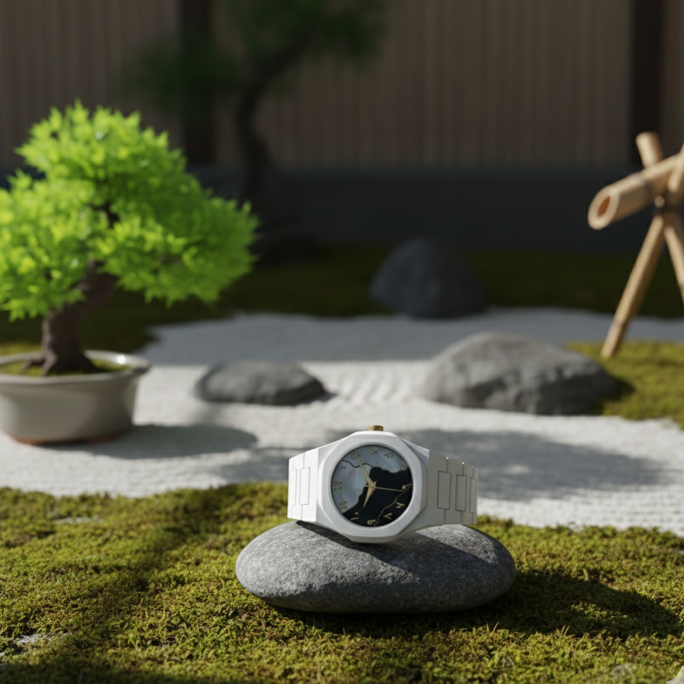 White Aura Watch | Elegant Design | Durable Build | Waterproof | Comfortable Strap | With Box