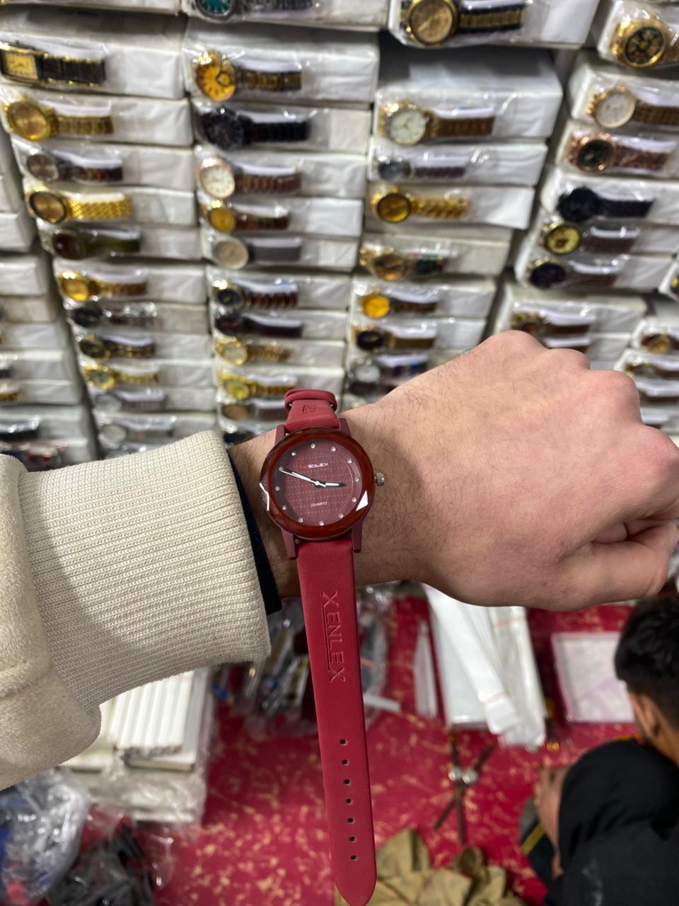 Ladies Waterproof Watch Elegant Round Dial With Soft Strap Stylish Design (Without Box)